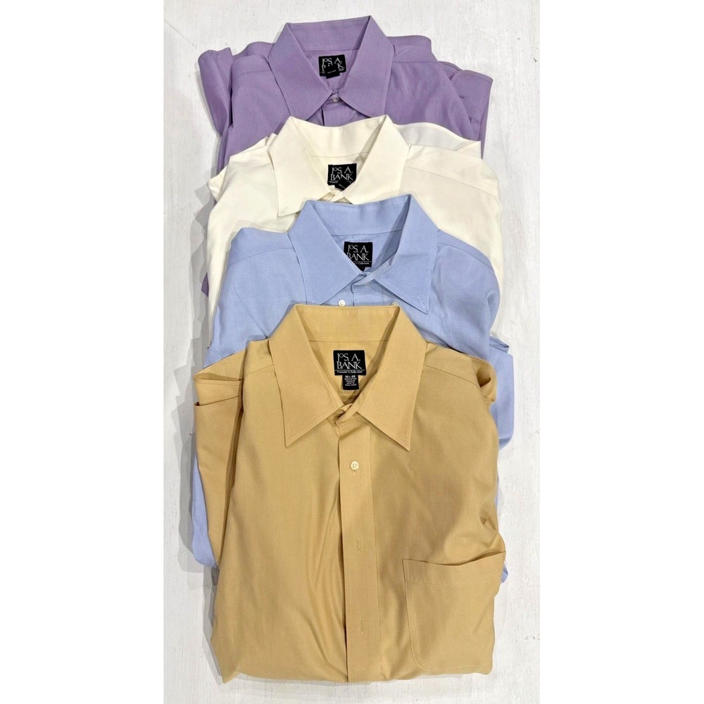 Jos A Bank Travelers Dress Shirts Mens 16.5 35 Lot 4 100% Cotton EUC